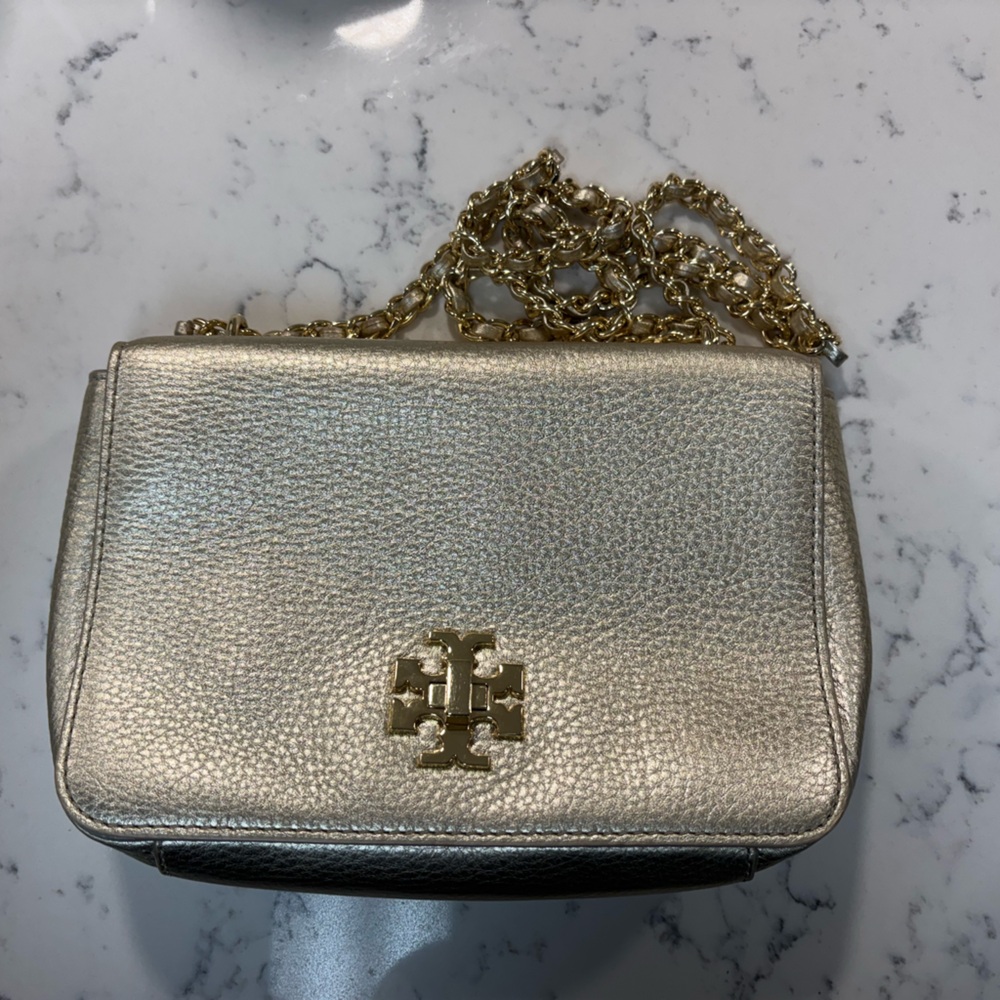 Tory Burch Metallic Gold Crossbody Bag